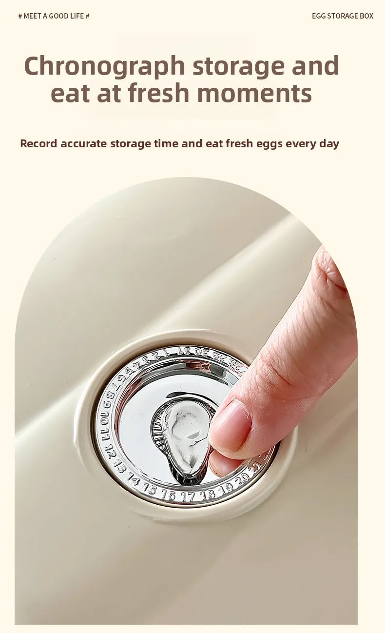 Smart Egg Storage Box - Slide-Out Drawer & Gravity Roller Design with Hidden Handle, Stackable Fridge Organizer for Side Door