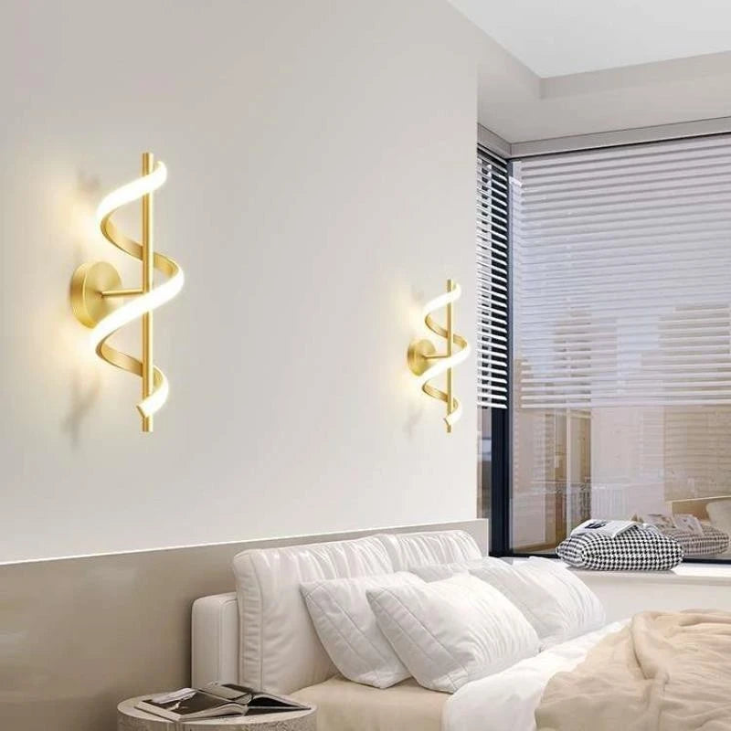 Modern LED Wall Lamp Black Gold Decorative Lighting Living Room Corridor Indoor Fixtures  Minimalist