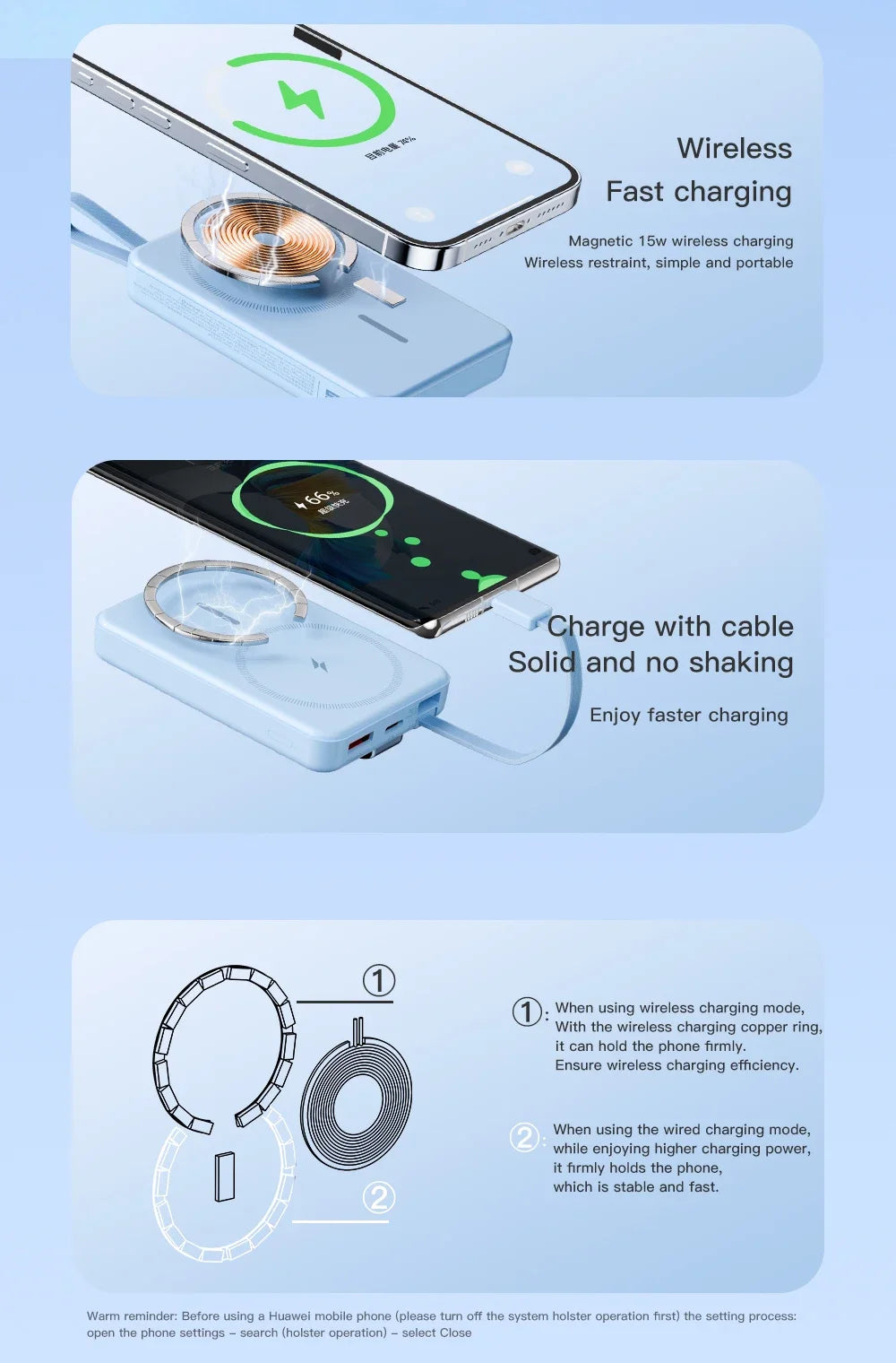 Magnetic Wireless Power Bank 10000mAh Portable PD 20W 3 in 1 Fast Charging External Battery for iPhone 15 14 13 Tel Accessories