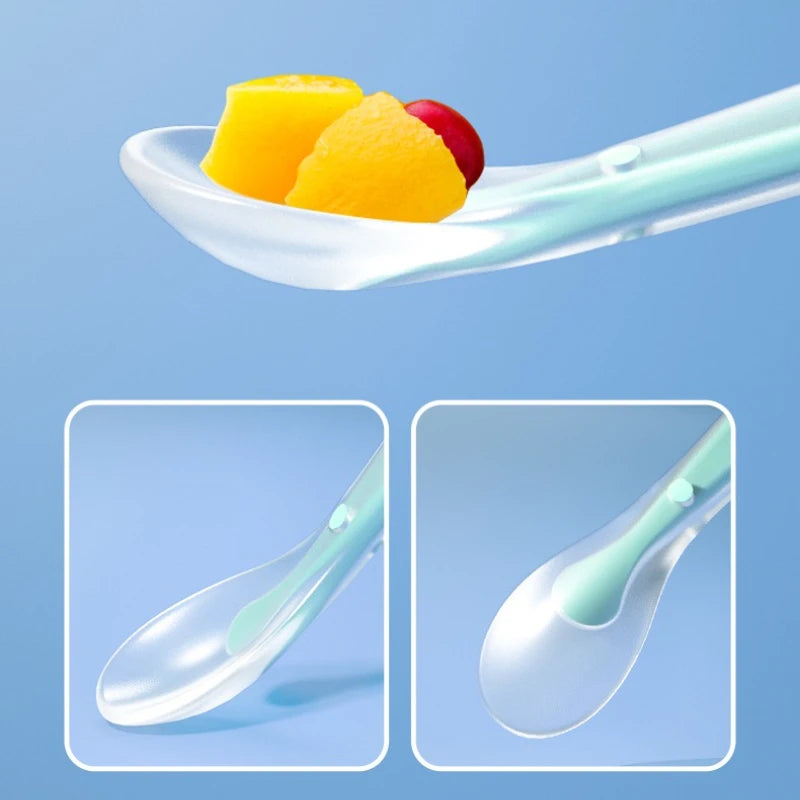 Colorful Silicone Spoon for Babies Hot Sale Candy Color Temperature Sensing Baby Feeding Tools