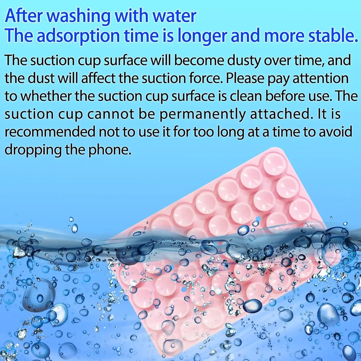 Double-sided Suction Cups Phone Holder, Silicone Suction Phone Case Adhesive Sticky Phone Grip Hands-Free Phone Grip Phone Stand