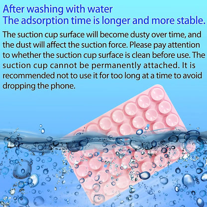 Double-sided Suction Cups Phone Holder, Silicone Suction Phone Case Adhesive Sticky Phone Grip Hands-Free Phone Grip Phone Stand