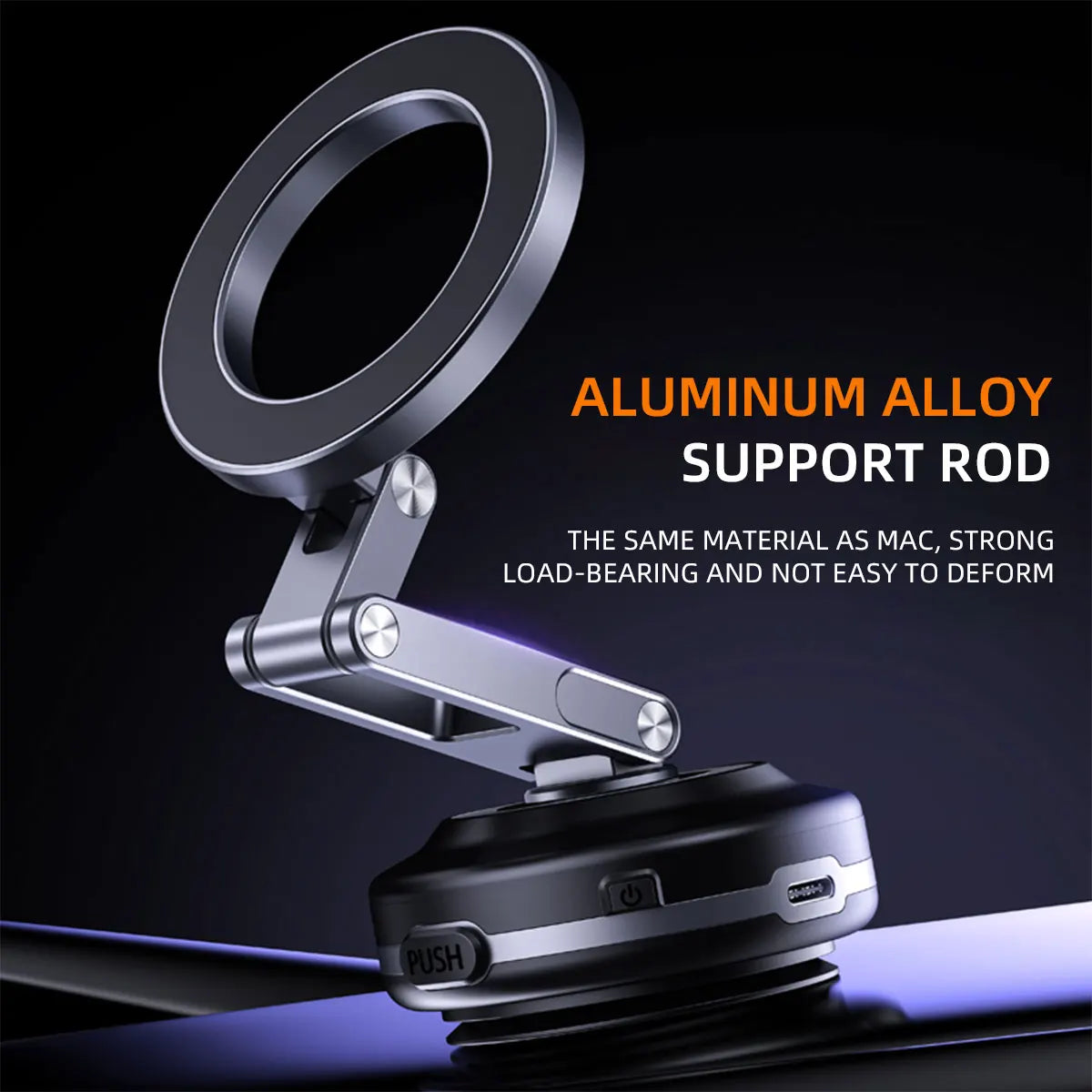 Magnetic Car Mobile Phone Holder Mount Foldable 360 Degree Rotating Vacuum Adsorption Smartphone Holder Multifunction