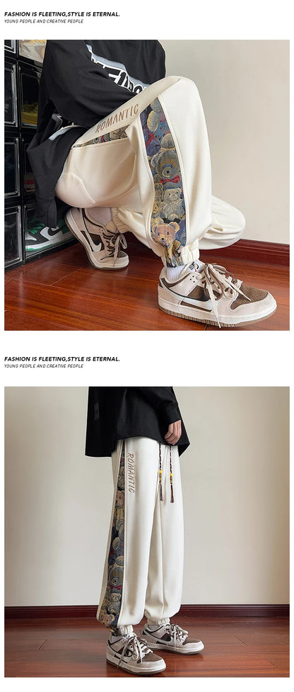 2025 Men Pants Streetwear Sweatpants Joggers Hip Hop Loose Harajuku Trousers