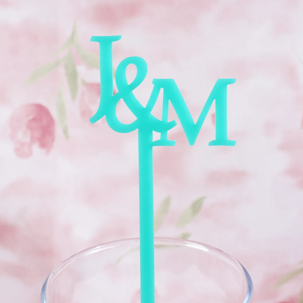 Personalized Acrylic Stirrers Custom Lasercut Drink Stirrers Initial Drink Stirrer Cocktail Sticks Wedding Stirrers 15/18cm