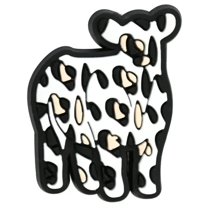 Leopard Print Shoe Charms for Crocs Pin Accessories Decoration Bracelet Wristband PVC Pin Women Party Gifts