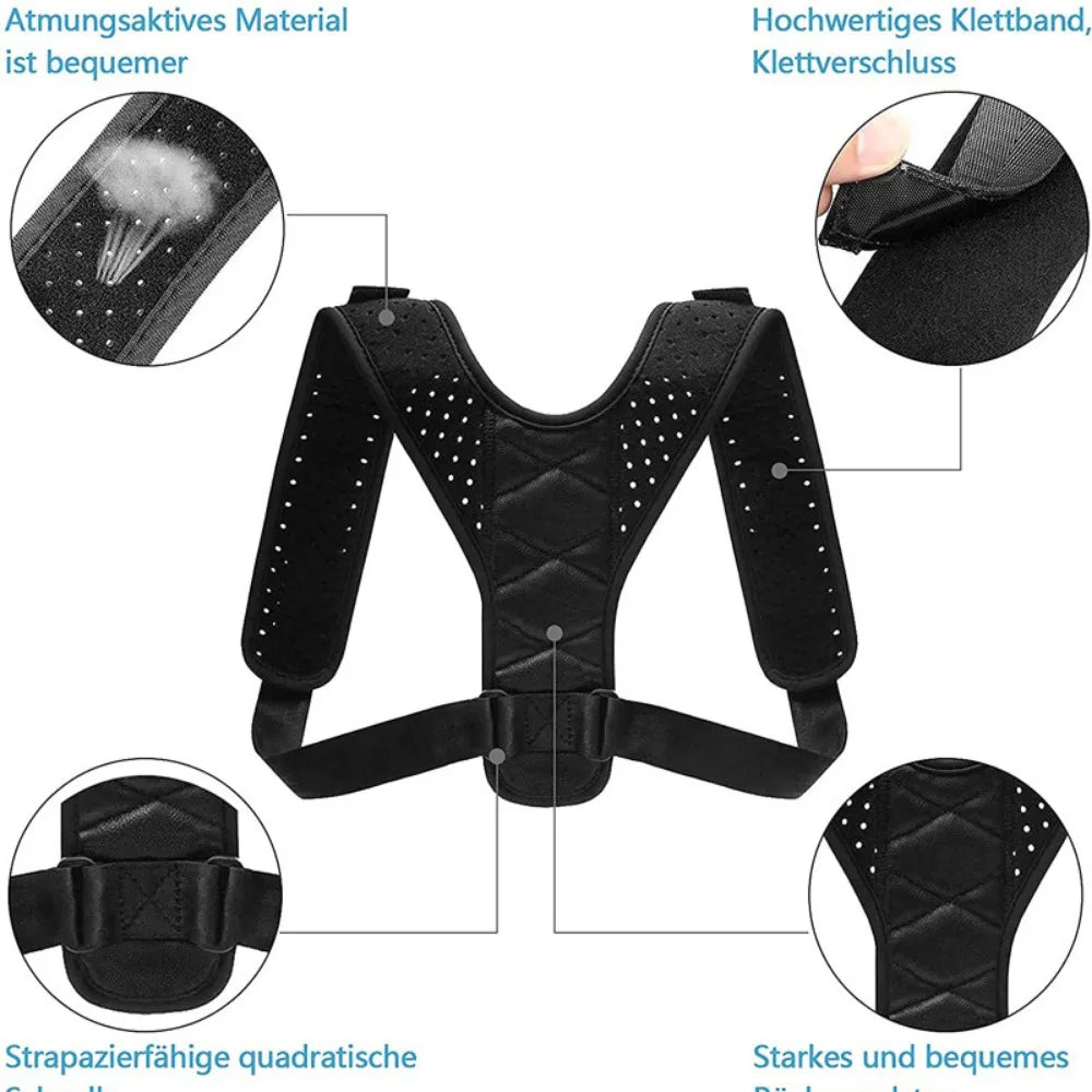 Back Posture Corrector Trainer Adjustable Shoulder Brace Straight Holder Clavicle Support for Men Women Adult Children Belt