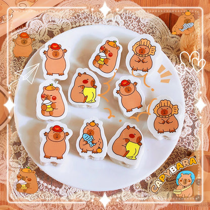 school useful teacher gift kawaii stationery supplies office accessories funny erasers cute capybara rubber Aesthetic stationery