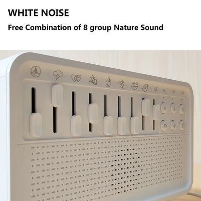 Bluetooth White Noise Machine with Aroma Diffuser,Humidifier & Night Light |8 Natural Sounds,3-Level Dimming for Sleep Therapy