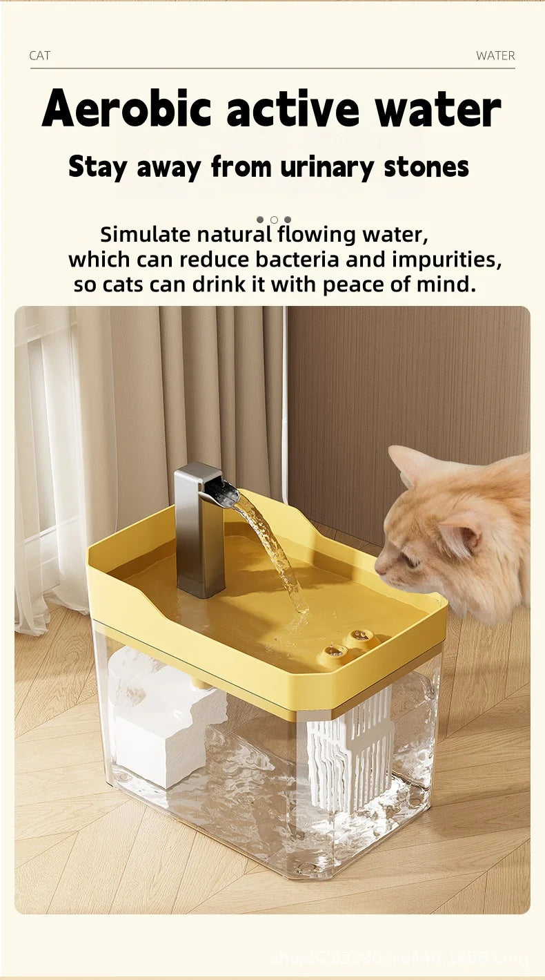 1.5L Cat Water Fountain Auto Filter Pet Cat Drinker USB Automatic Water Drinking Fountain Dispenser live Water Circulation