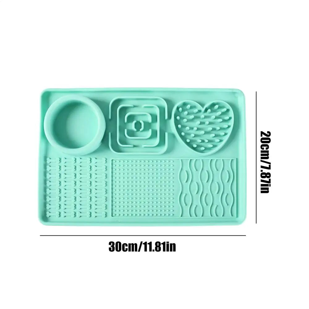 6 In1 Pet Licking Pads Silicone Dog Food Mat Non-slip Slow Feeder Bowl Interactive Puzzle Toy For Boredom Relief Enhance Sensory