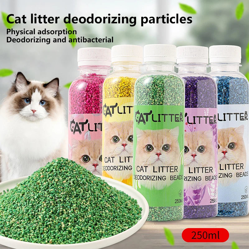 A bottle of cat litter deodorizing beads - make your home smell comfortable remove odors and deodorizers