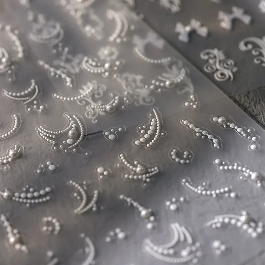 5Dquality pearl thread curtain nail art stickers French line decorative nail art stickers art slider decals nail art accessories