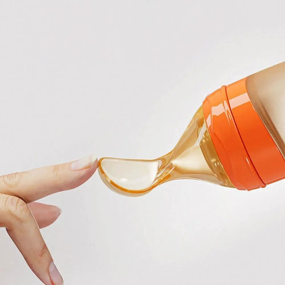 Silicone Baby Squeeze Spoon High Temperature Resistance Squeezing Food Supplement Bottle Convenient Soft Tip