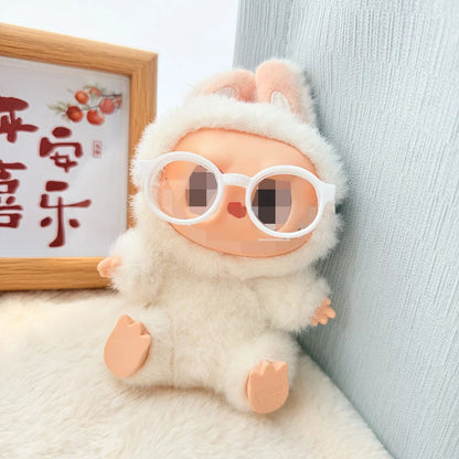 LABUBU 17cm Doll 6.5cm Transparent Glasses Stylish Sunglasses for 1/8 -1/4 BJD Doll Accessories