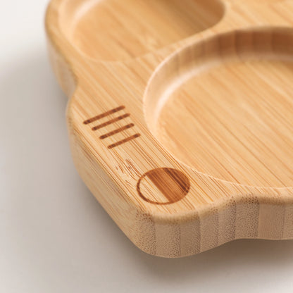 Baby Silicone Sucker Plate Spoon Fork Sets Children Feeding Tableware Set BPA Free Wooden Food Grade Dinner Plate Baby Stuff