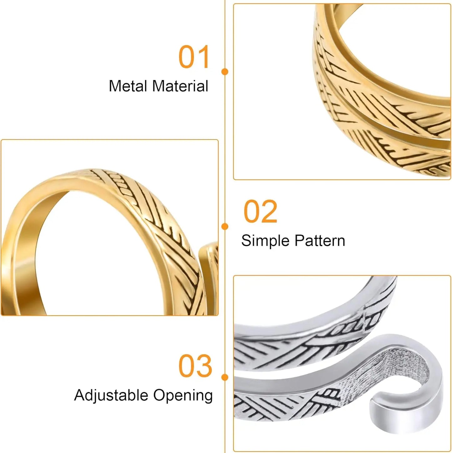 Knitting Crochet Loop Ring for Fingers 2pcs Metal Crochet Loop Ring Adjustable Knitting Loop Braided Knitting Ring