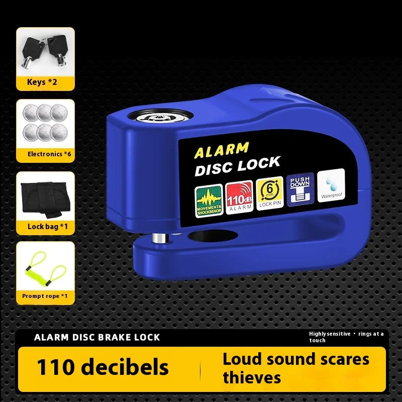 Bike Lock Bicycle Disc Brake Lock Alarm Protection Electric Bikes Locks Motorcycle Brake Disc Anti-theft Locks Cycling Equipment