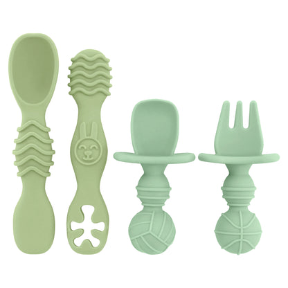 Fashion New 4-Pack Silicone Toddler Spoon Cutlery - Baby Feeding Supplies Toddler Food Supplies, Noodles, Perfect Christmas Gift