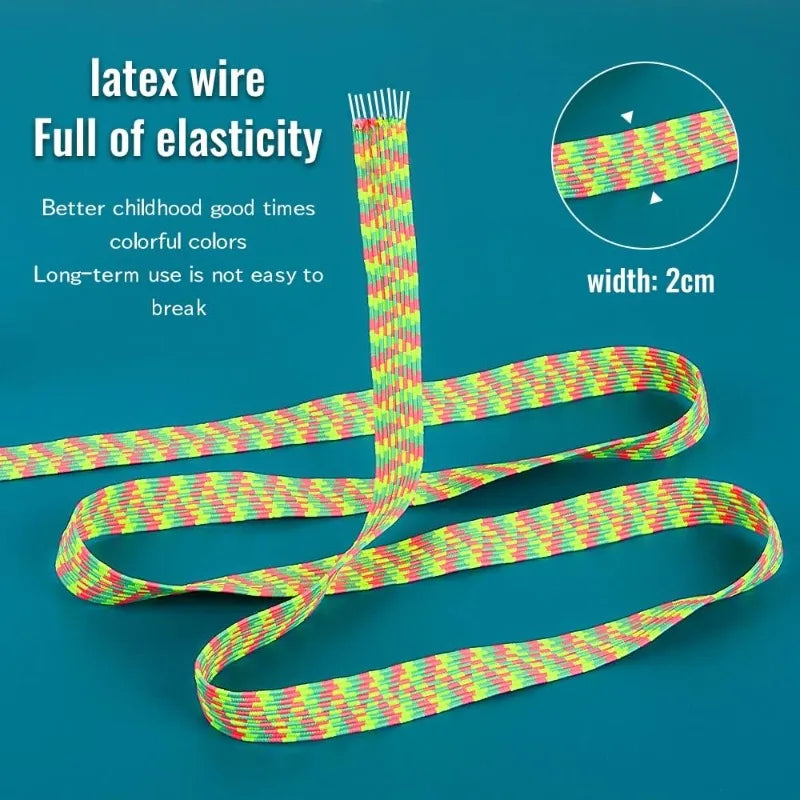 Colored jump rope, giant twisted fudge wide, fudge, 3 meters long, classic game children, rubber twisted, girls and boys.