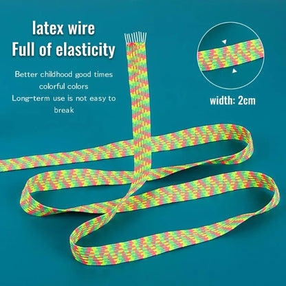 Colored jump rope, giant twisted fudge wide, fudge, 3 meters long, classic game children, rubber twisted, girls and boys.