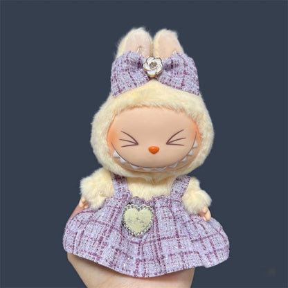 Labubu Clothes Cute Outfit Shirt Set Labubu Designer British Style Clothes Accessories Toy DIY Gifts for 15-17cm Doll