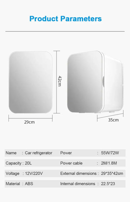 6L Mini Car Refrigerator 12V DC 220V AC Electric Portable Beauty Cooler Warmer Car Mini Fridge Ice Box for Home Camping Travel