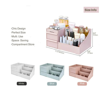 Makeup Organizer With Drawers Desktop Storage Box for Cosmetics Lipstick Brushes Lotions Eyeshadow