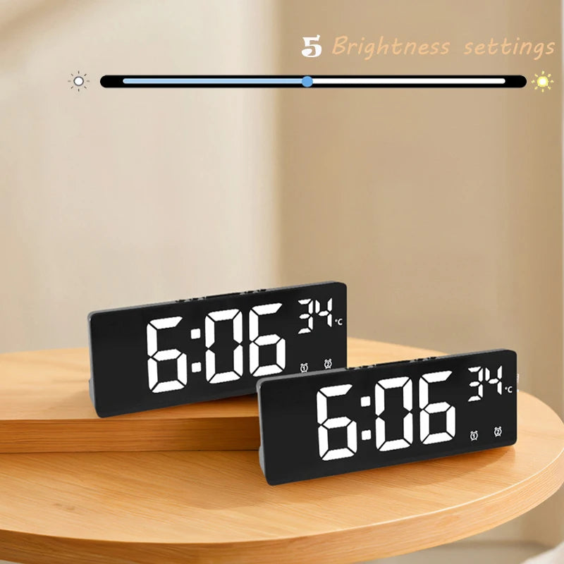 Digital Alarm Clock Travel Clock with Temperature Table Clock Large Display for Bedroom Office Kitchen Home Decoration