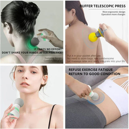 Mini Portable Massage Gun Deep Tissue Percussion Handheld Muscle Massager for Athletes Body Back Pain Relief