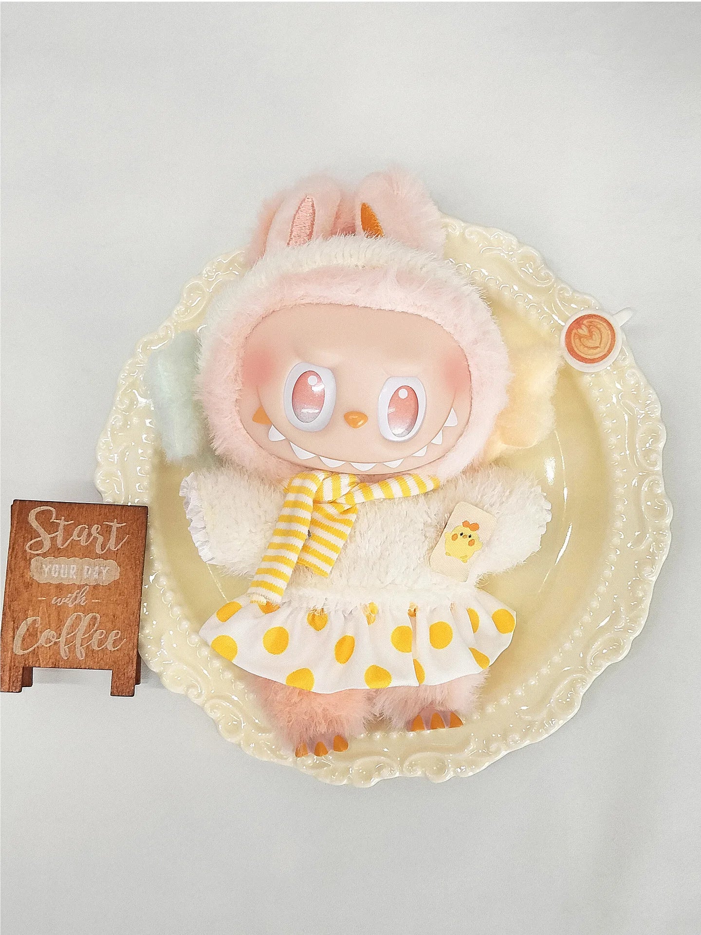 Labubu's Third-generation Baby Clothes, Labubu 3.0 Baby Clothes, Sitting Party Clothes, Blind Box Clothes, 17cm