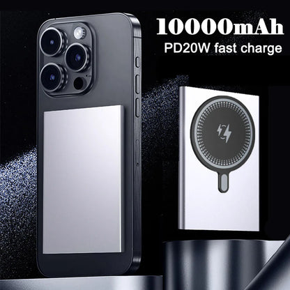 5000/10000mAh Thin Wireless Power Bank Potable Charging Mobile Powerbank Magnetic External Battery for iPhone Huawei Xiaomi 2025