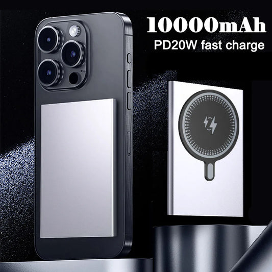 5000/10000mAh Thin Wireless Power Bank Potable Charging Mobile Powerbank Magnetic External Battery for iPhone Huawei Xiaomi 2025