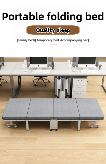 Luxurious White Bottom Frame Foldableing Bed New Thickeneded and Widened Lunch Break Foldableing Bed 60% off Bed