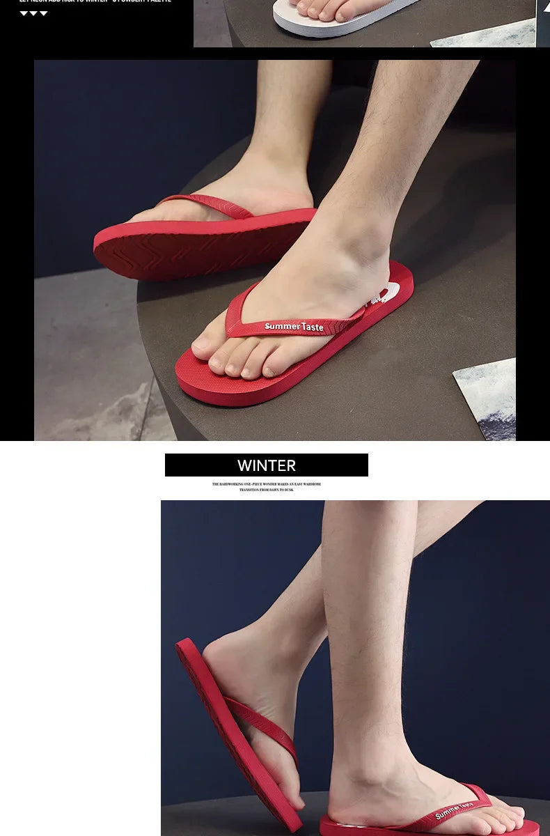 Flip-flops Men's Summer New Soft Sole Non-slip Flip-flops Youth Leisure Beach Sandals Sandalias De Fiesta Elegantes