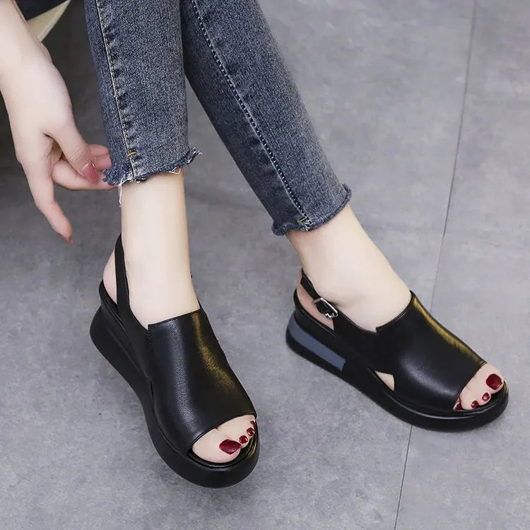 1pc New Fashion Breathable Summer Comfortable Ladies Platform Sandals Wedges Sandals High Heel For Women