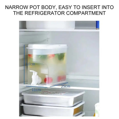 ﻿ Fridge Drink Dispenser 3.5L Large Capacity Cold Water Kettle with Faucet Iced Beverage Dispenser Refrigerator With faucet