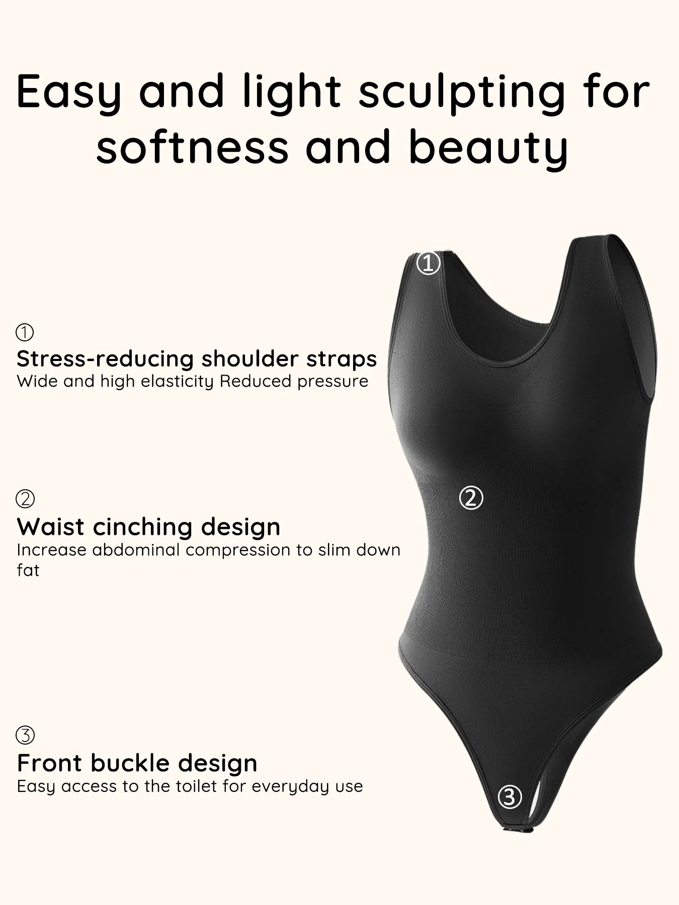 Shapewear Bodysuit Thong Fajas Body Shaper for Women Seamless Light Tummy Control Slimming Flat Belly Underwear Open Crotch
