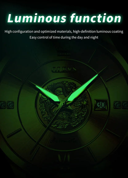 OLEVS brand watch Xianglong relief fully automatic mechanical watch men's watch men's watch 6693