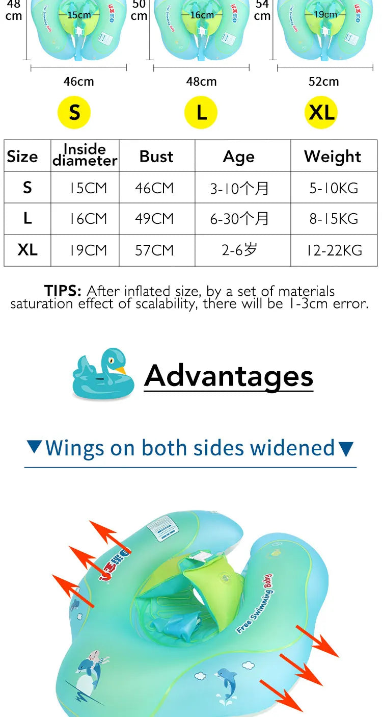 Inflatable Baby Swimming Ring Armpit Floating Kid Swimming Pool Accessories Circle Bathing Inflatable Toddler Rings Water Toys
