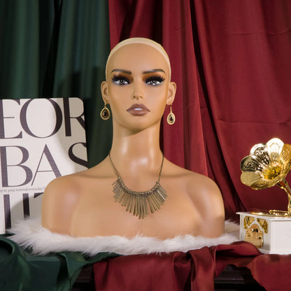 Multipurpose Mannequin Head With Shoulders Make-Up Dummy Head For Wigs Mannequins Bust Wig Display Head Realistic Female Head