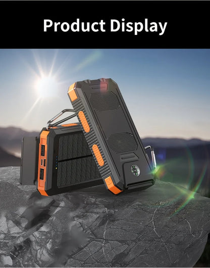 20000mAh Portable Solar Power Bank, Portable Solar Mobile Phone Charger, Camping External Battery Charger for Mobile Phones