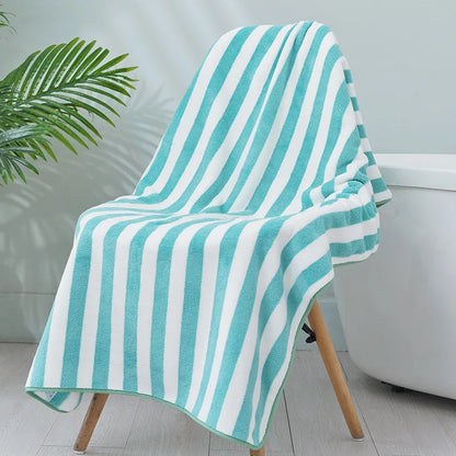 Thick towel Absorbent Facial Towel Striped Coral Velvet Bath Towel Quick Drying Beach Towel Household motion bath bath towel