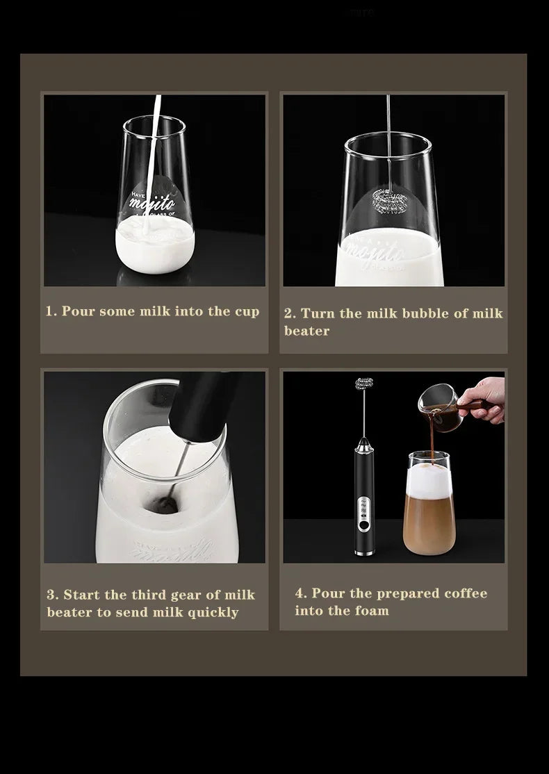 Cordless Home Kitchen Gadgets Electric Kitchens Accessories Milk Mixer Frother Mini Coffee Egg Beater Beating Tools Dining Bar