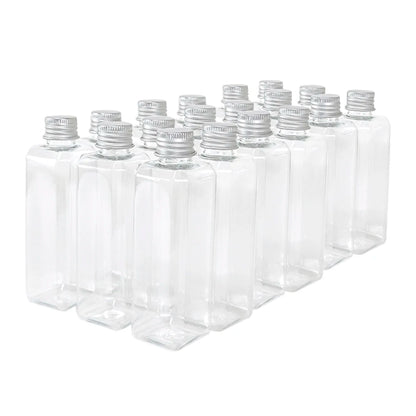 100ml Rectangle Bottles Travel Kit Refillable PET Plastic Square Portable Jar With Aluminium Screw Cap Leakage Proof Healthy