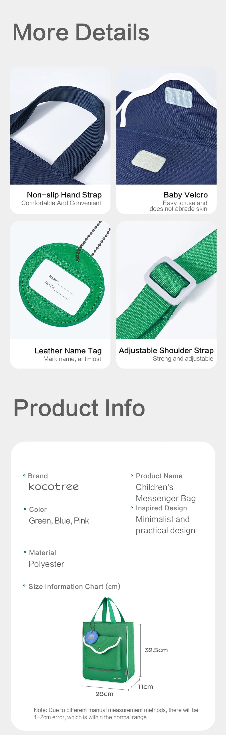 Kids Gift School Bags Girls Boys Personal Shopping Tuition Study Bag Crossbody Bag