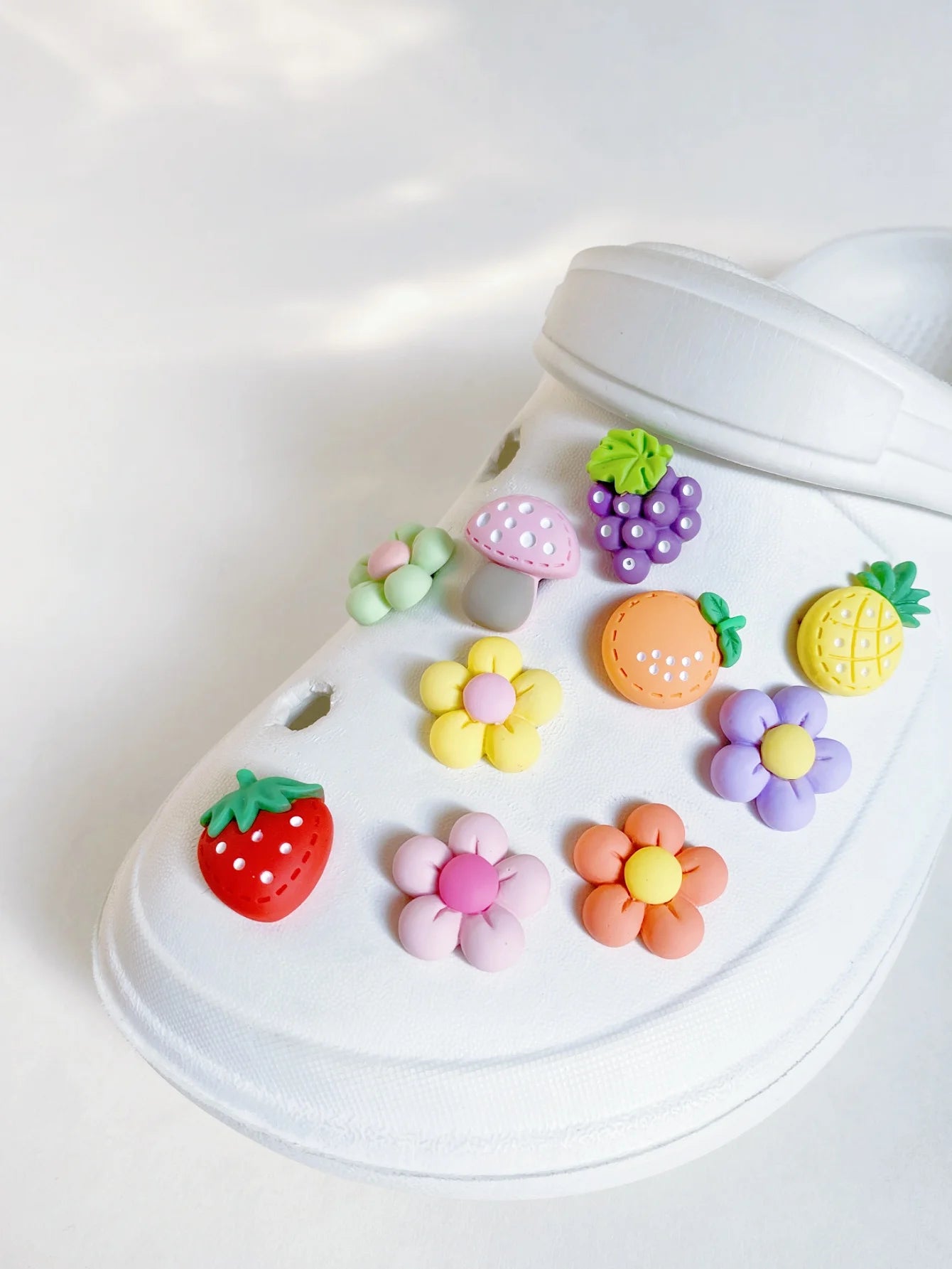 10pcs set Shoes decoration For Crocs three-dimensional flowers shoes for women DIY shoe accessories