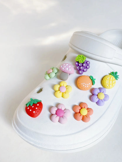 10pcs set Shoes decoration For Crocs three-dimensional flowers shoes for women DIY shoe accessories