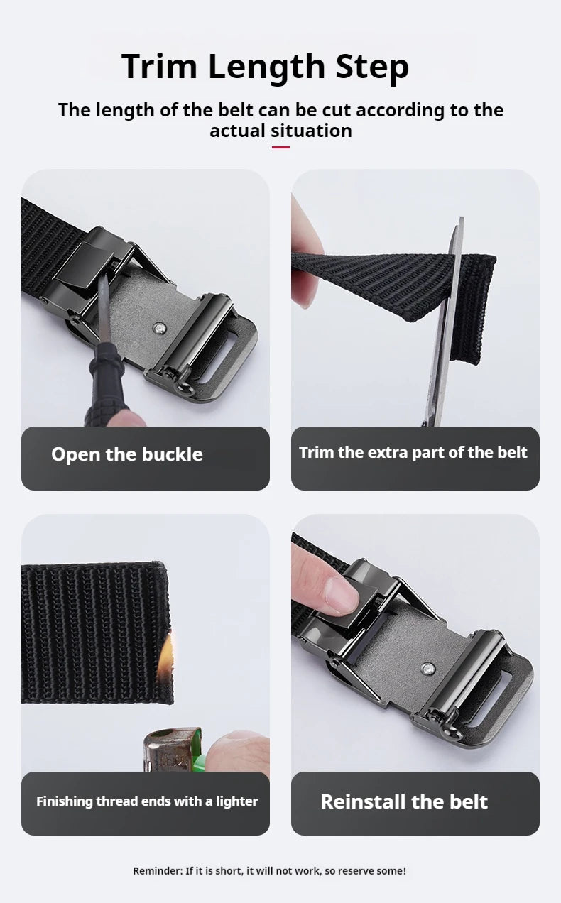 Men's Belt Jeans Belt for Men Tactical Belt Nylon Belt Metal Buckle Automatic Belt Casual Style