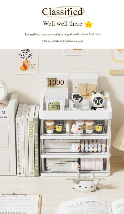 5 Tier Stationery Handbook Student Desktop Organizer, Organizer Drawers, Hair Accessories Organizer for Kids, Pen Holder Shelf